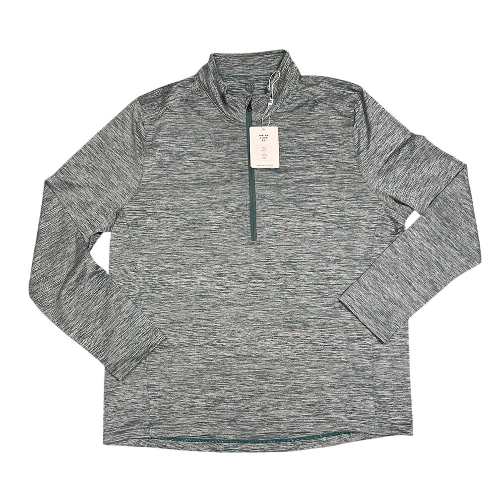 Graham Luxe Men's Spruce Green Quarter-zip Golf Pullover - Size Large